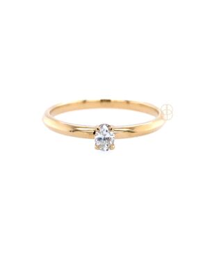 18K Ovale Diamant Ring 0.15ct