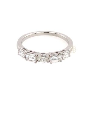 18K Baguette Ovale Diamant Alliance Ring 18K Baguette Ovale Diamant Alliance Ring