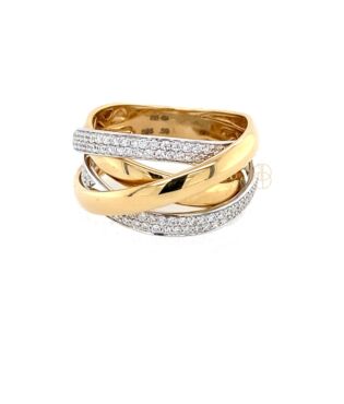 14K Briljant Cross-Over Ring 14K Briljant Cross-Over Ring