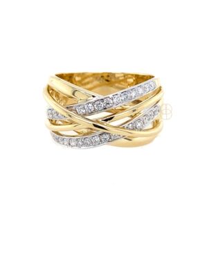 14K Briljant Cross-Over Ring 14K Briljant Cross-Over Ring