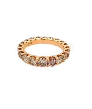 18K Cognac Briljant Alliance Ring 