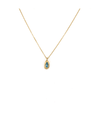 18K Collier met Blauwe Topaas