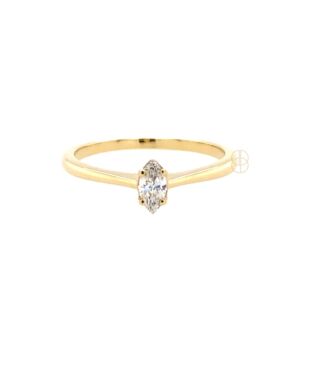 14K Solitair Ring met Marquise Diamant 14K Solitair Ring met Marquise Diamant