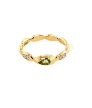 18K Peridot Briljant Ring