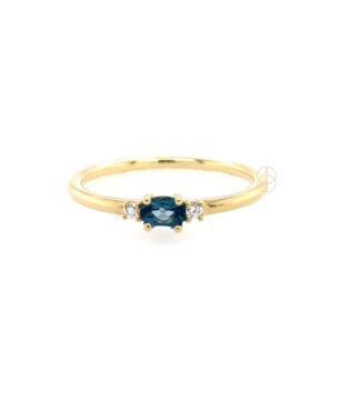 14K Briljant London Blue Topaas Ring