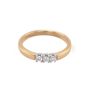 18K Alliance Ring 3x0.05ct