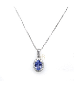 14K Tanzaniet Entourage Collier 14K Tanzaniet Entourage Collier