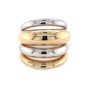 18K Bicolor Cross-Over Ring