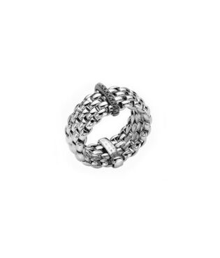 Panorama Flex'it Ring witgoud zwarte diamant Panorama Flex'it Ring witgoud zwarte diamant