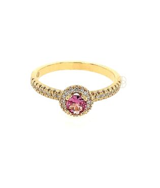 18K Roze Toermalijn Halo Ring