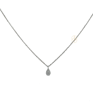 14K Pavé Druppel Collier