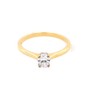 18K Ovale Diamant Ring 0.40ct
