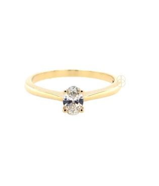 14K Ovale Diamant Ring 0.30ct