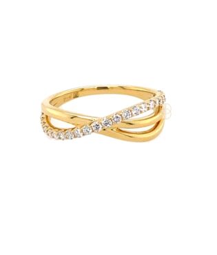 18K Briljant Cross-Over Ring