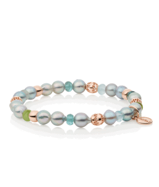 18K Reflex Armband met Akoyaparels en een mix van edelstenen