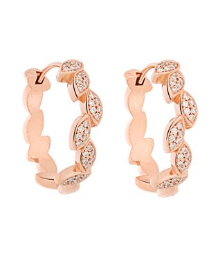 Poppy Oorsieraden Roségoud met Witte Diamant