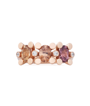 Phlox Ring Bruine Zirkoon en Diamant