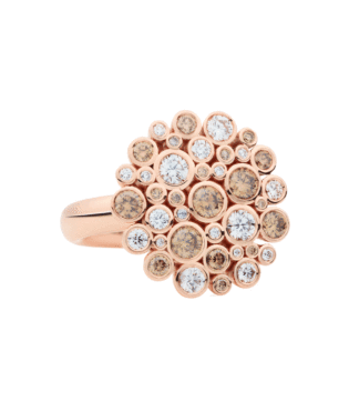 Confetti Ring Roségoud met Wit en Champagne Diamanten Confetti Ring Roségoud met Wit en Champagne Diamanten