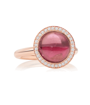 Sushi Ring Roségoud met Roze Toermalijn