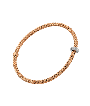 Prima flex'it roségouden armband met briljant