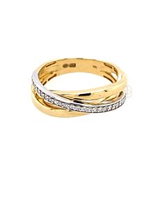 14K Briljant Cross-Over Ring