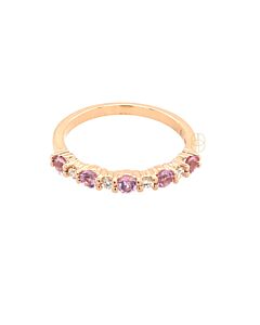 18K Roze Saffier Briljant Alliance Ring 