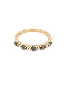 18K Groene Saffier Briljant Alliance Ring 