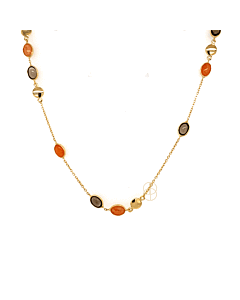 14K Collier met Aventurijn en Rookkwarts