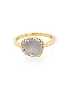 18K Ring met Parelmoer en Briljant 