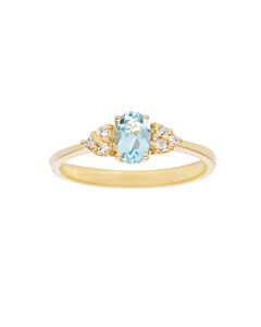 14K Ring met Blauwe Topaas 