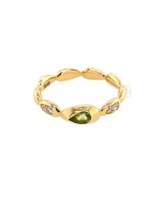 18K Peridot Briljant Ring