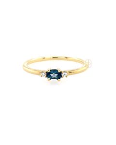 14K Briljant London Blue Topaas Ring
