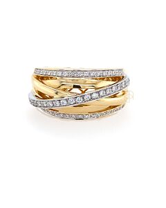 14K Briljant Cross-Over Ring