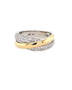 14K Briljant Cross-Over Ring
