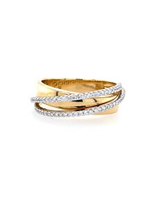 14K Briljant Cross-Over Ring