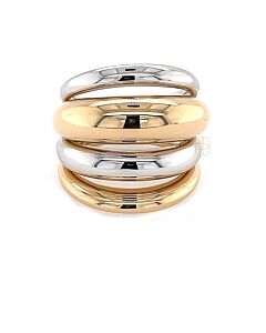 18K Bicolor Cross-Over Ring