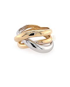 18K Bicolor Cross-Over Ring