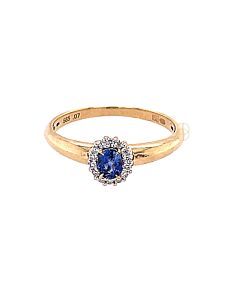 14K Saffier Entourage Ring