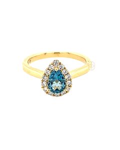 18K London Blue Topaas Entourage Ring 