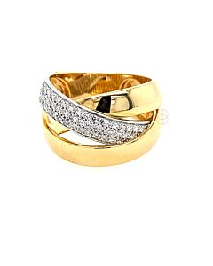 14K Briljant Cross-Over Ring