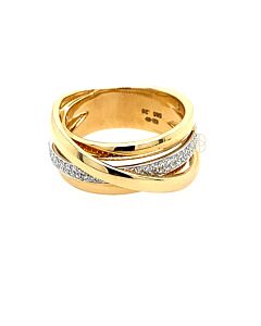 14K Briljant Cross-Over Ring