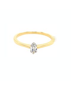 14K Solitair Ring met Marquise Diamant 