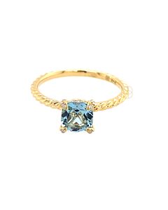 18K Solitair Ring met Aquamarijn 