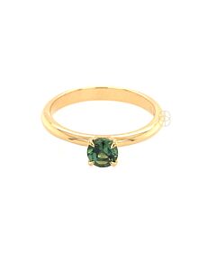 18K Solitair Ring met Groene Toermalijn
