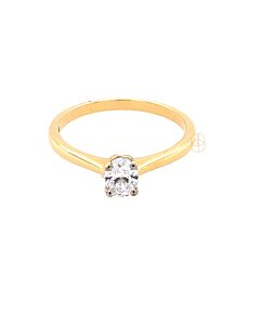 18K Ovale Diamant Ring 0.40ct