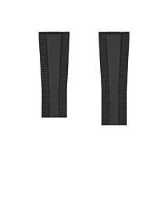 24mm zwarte rubber Diver Pro band voor vouwsluiting (exclusief sluiting)