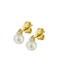 14K Briljant Parel Oorknoppen ⌀6mm