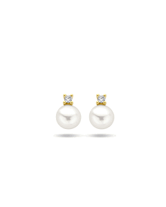 14K Briljant Parel Oorknoppen ⌀4,5mm