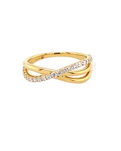 18K Briljant Cross-Over Ring