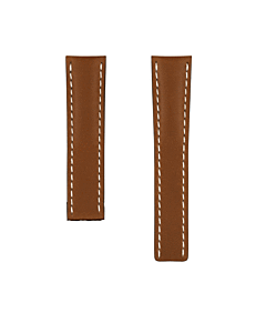 22/20mm cognac/gold kalfslederen band